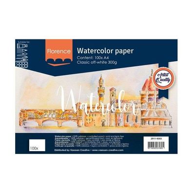 Florence | Aquarellpapier texture A4 300g classic Wollweiß 100pcs