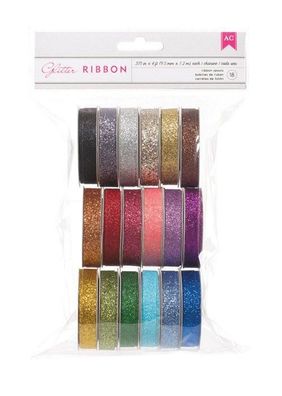 American Crafts | Glitter Ribbon Value Pack 18 Spools