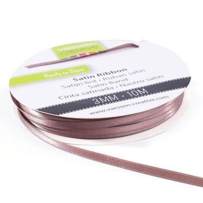 Vaessen Creative | Satinband 3mmx10m Schokoladen Braun