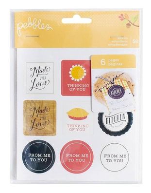 American Crafts | Pebbles stickers labels 6pcs