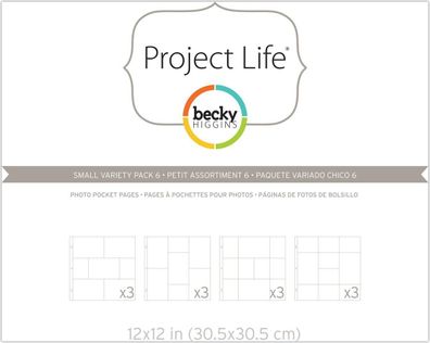 Project Life | Becky higgins fotohüllen design w x y z 12pcs