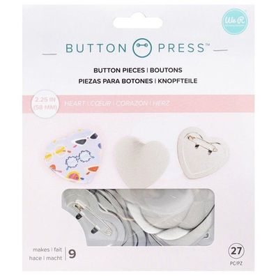 We R Memory Keepers | Button press Refill pack Heart 58mm - makes 9 pins