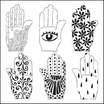 The Crafter's Workshop | Template 15x15cm Henna Hands
