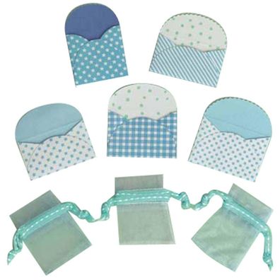 Vaessen Creative | Mini envelopes x5 + mini Organza bags x3 baby blue