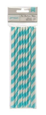 American Crafts | Paper Straws X24 Pool Stripe