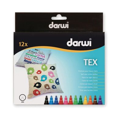 Darwi | TEX textiel marker 3mm thick point 12pcs