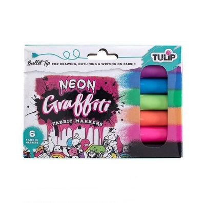Tulip | Fabric markers bullet point Neon graffit 6pcs