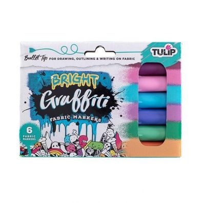 Tulip | Fabric markers bullet point Brights graffit 6pcs