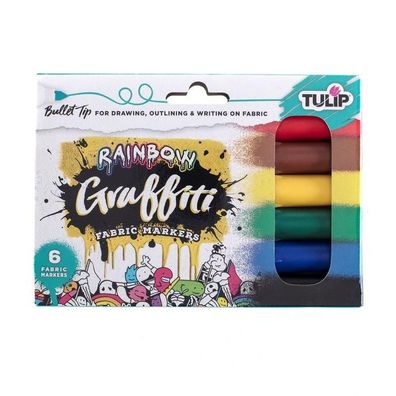 Tulip | Fabric markers bullet point Rainbow graffiti 6pcs