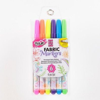 Tulip | Fabric markers fine Neon 6pcs