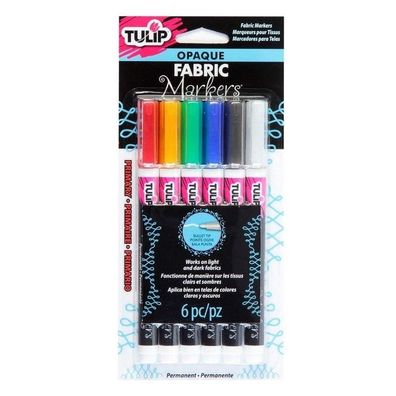 Tulip | Fabric markers opaque Primary 6pcs