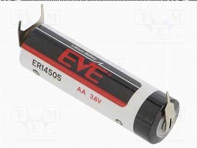 EVE ER14505 LS14500 AA Lithium-Thionylchlorid 3,6 V Print Pin + / - -