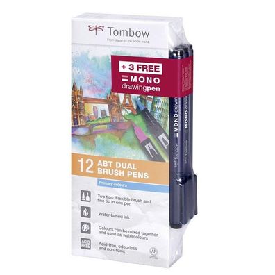 Tombow | Brush pen ABT dual brush pen set Primary colours 12pcs