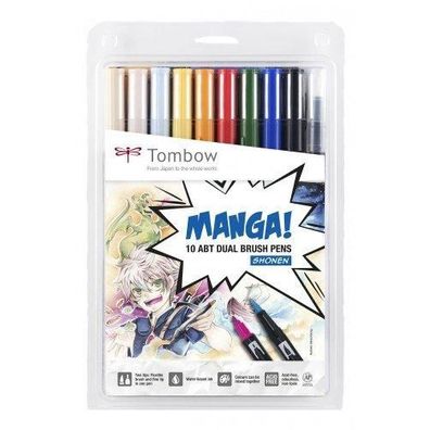 Tombow | Manga Shonen dual brush pen 10pcs