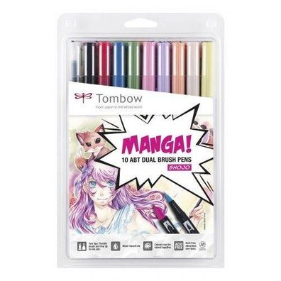 Tombow | Manga Shojo dual brush pen 10pcs