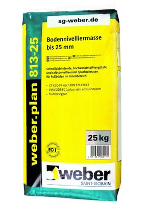 1,82 €/ kg) 25kg Weber Bodennivelliermasse weber. plan 813-25 Ausgleichsmasse