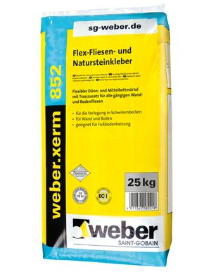 1,68€/1kg) flexibler Dünn/ Mittelbettmörtel weber. xerm 852 für Wand-Bodenfliesen