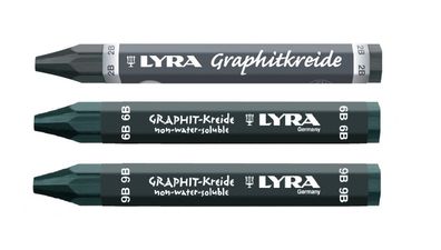 LYRA Graphit-Kreide in den Härten 2B, 6B & 9B Fettkreide Wasserfest