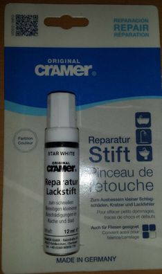137,08 €/100 ml) 12ml Cramer Reparatur-Stift Starwhite, Keramik Emayl Acryl