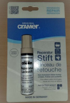 137,08 €/100 ml) 12ml Cramer Reparatur-Stift Bahamabeige, Keramik Email Acryl