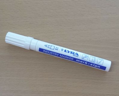 Lyra Industry Marker weiß Ø 3 mm Lackmalstift wasserfest Kegelspitze