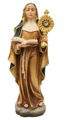 Statue Heilige Chiara von Assisi H 15 cm Heiligenfigur Holzfigur Figur aus Ahornholz