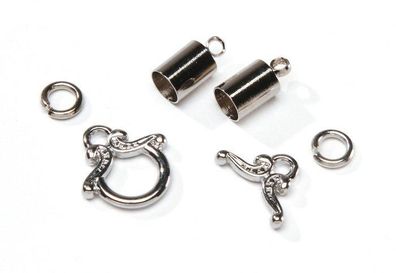 Vaessen Creative | Dazzle-It Kumihimo finding kit silver 5mm endcaps