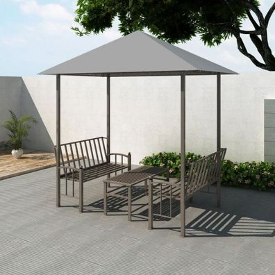 Gartenpavillon Umair mit Tisch und Bänken 2,5x1,5x2,4 m Anthrazit