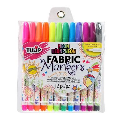 Tulip | Permanent fabric markers Fine-writers Neon 12pcs