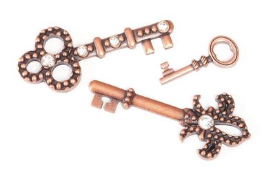 Darice | Signed Sealed Remembered Charms Keys assorti Ant. Copper 3pcs