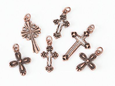Darice | Signed Sealed Remembered Charms Crosses assorti Copper 6pcs