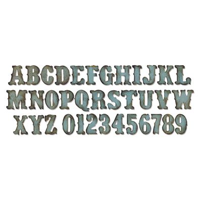 Bigz XL Alphabet Stanzschablone Vintage-Markt von Tim Holtz