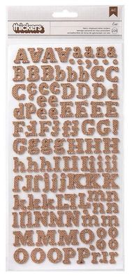 American Crafts | Thickers letter stickers burlap