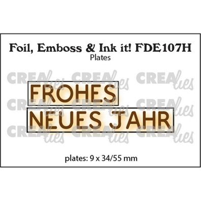 Crealies | Foil, Emboss & Ink It! De: Frohes Neues Jahr (Horizontal)