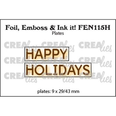 Crealies | Foil, Emboss & Ink It! En: Happy Holidays (Horizontal)