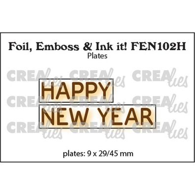 Crealies | Foil, Emboss & Ink It! En: Happy New Year (Horizontal)
