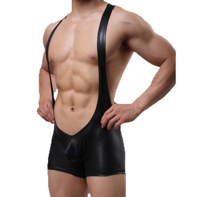 Herren Bodysuit Wetlook Overall Erotische Shorts Unterwäsche Cosplay Jumpsuit