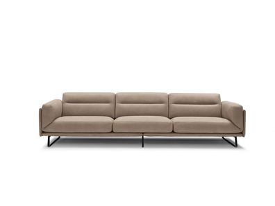 Sofa 4 Sitzer Ledersofas Luxus Design Couch Beige Luxus Polster Viersitzer xxl