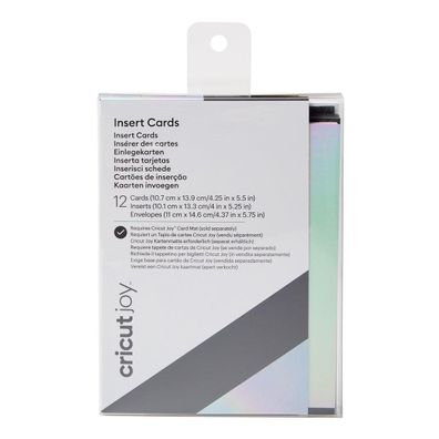 Cricut | Joy Einlegekarten Schwarz Silber Holographisch 10,7x13,9cm 12St.