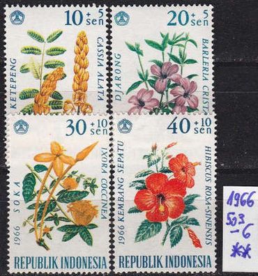 Indonesien Indonesia [1966] MiNr 0503-06 ( * */ mnh ) Blumen