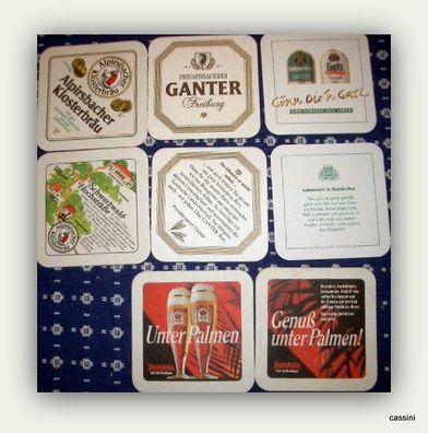 8 Bierdeckel Ganter Alpirsbacher Palmbräu Gatz