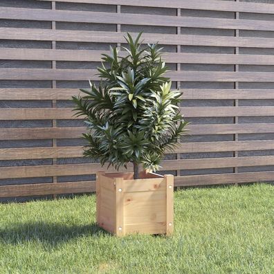 Gartenpflanzgefäß 31x31x31cm Garten Terrasse Balkon Kasten Blumen Kübel Kiefernholz