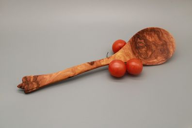 Gemüselöffel aus Olivenholz | Tief, gebogen | L. 35 cm | Handmade