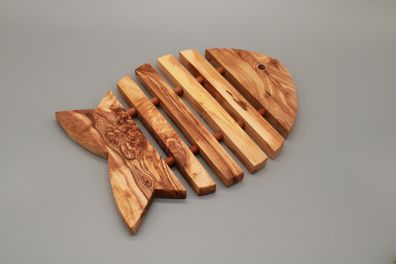 Untersetzer aus Olivenholz, Fisch Förmige Untersetzer , 25 cm, Handmade
