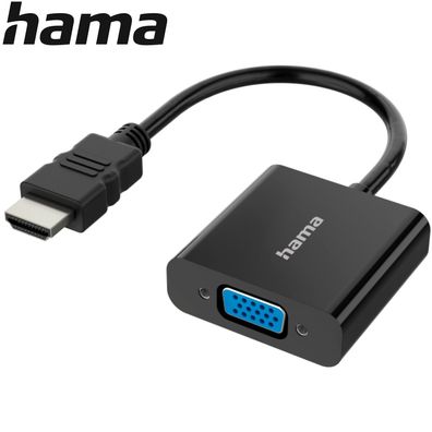 Hama HDMI auf VGA Adapter + 3,5 mm Audio 15-polig Konverter 1080p Full HD NEU