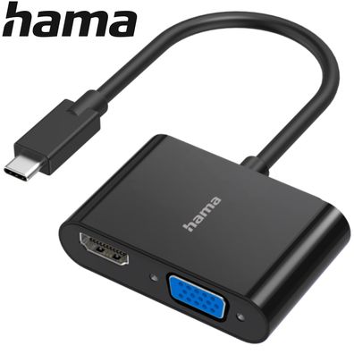 Hama 2in1 Adapter USB-C auf HDMI + VGA Adapter Video Adapter Ultra HD 4K@30Hz NEU