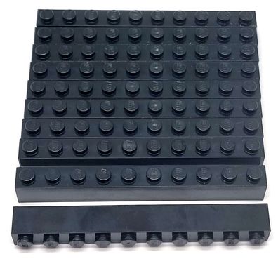 LEGO Nr.611126 Basic Grundbaustein 1x10 Schwarz 10 / Stück