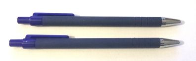 Softgrip Druckkugelschreiber Blau, 2 Stück, Neu