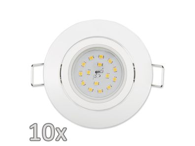 Einbauleuchten-Set McShine, 10xRahmen, 10xLED-Modul, 5W, 400lm, 230V, weiß