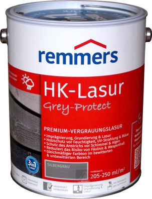 5L Remmers HK Lasur Silbergrau Grey Protect